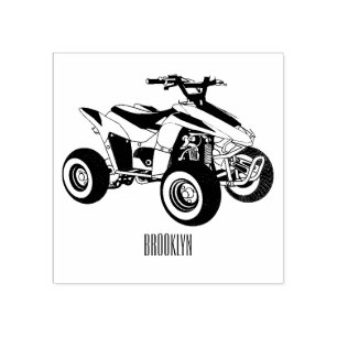 Sello De Caucho Ilustracion personalizado de atv de cuatro bicicle