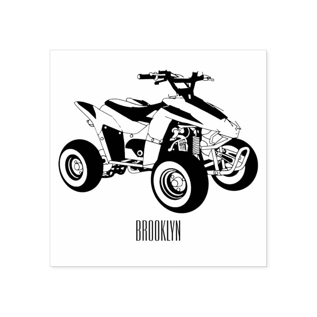 Sello De Caucho Ilustracion personalizado de atv de cuatro bicicle (Impresión)