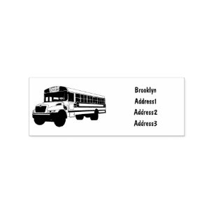 Sello De Caucho Ilustracion personalizado de autobús escolar