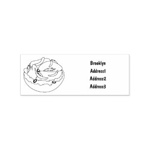 Sello De Caucho Ilustracion personalizado de bagel de Salmon