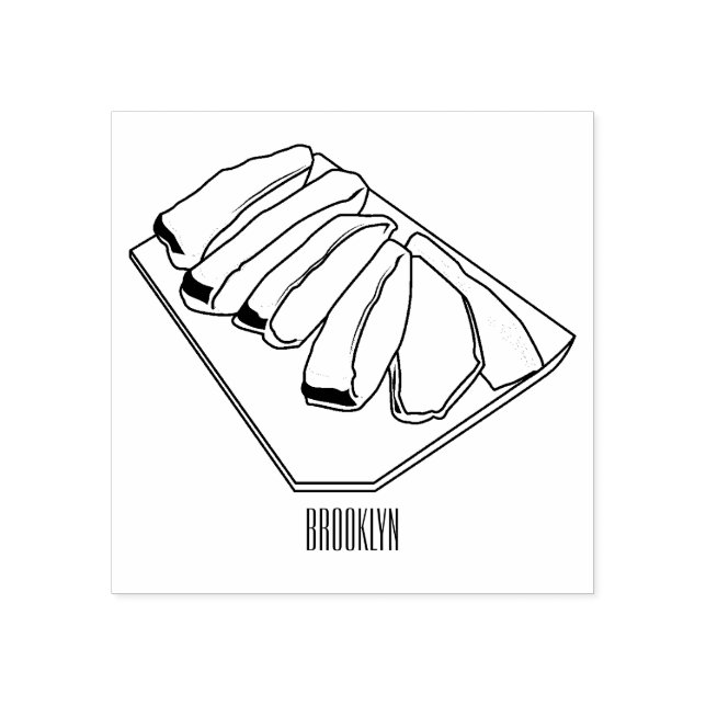 Sello De Caucho Ilustracion personalizado de brisket de carne (Impresión)