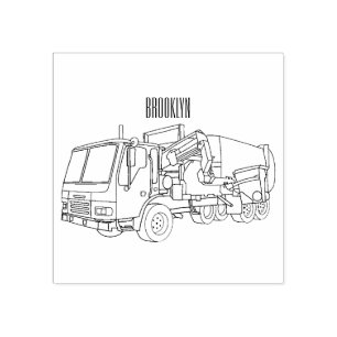 Sello De Caucho Ilustracion personalizado de camión de basura