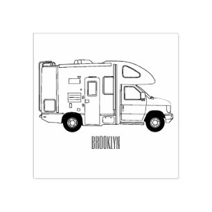 Sello De Caucho Ilustracion personalizado de Campervan