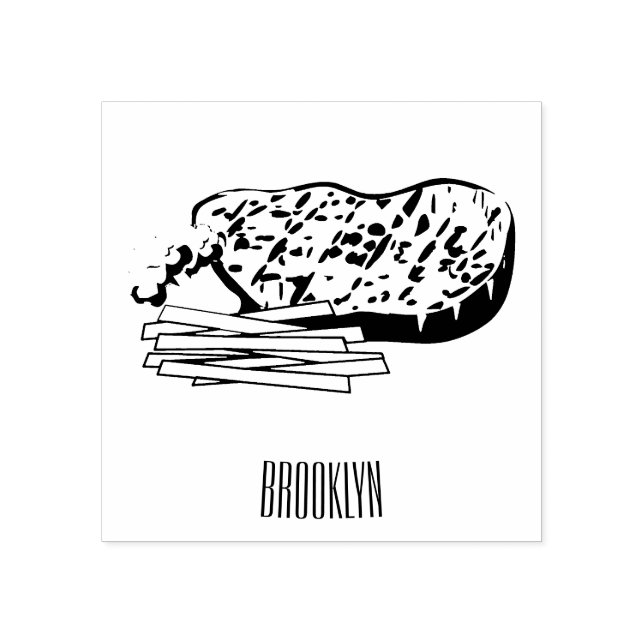 Sello De Caucho Ilustracion personalizado de carne (Impresión)