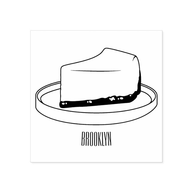Sello De Caucho Ilustracion personalizado de Cheesecake (Impresión)