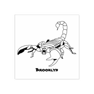 Sello De Caucho Ilustracion personalizado de escorpión hambriento 