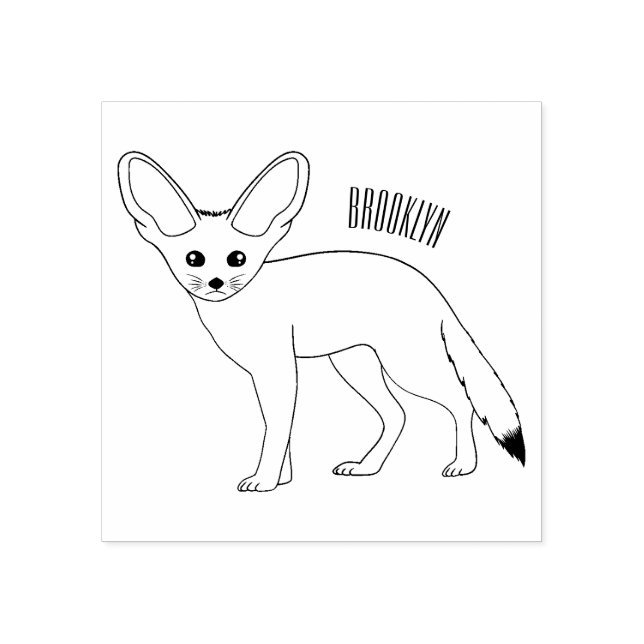 Sello De Caucho Ilustracion personalizado de Fennec fox (Impresión)