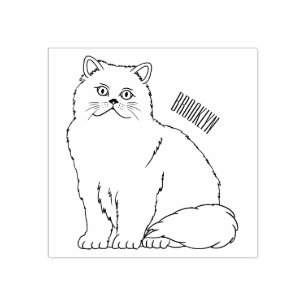 Sello De Caucho Ilustracion personalizado de gato persa