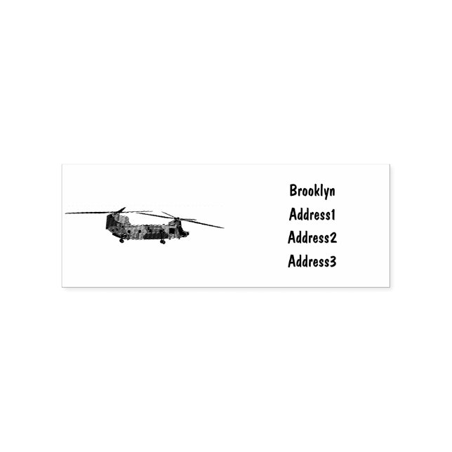 Sello De Caucho Ilustracion personalizado de helicóptero del ejérc (Impresión)