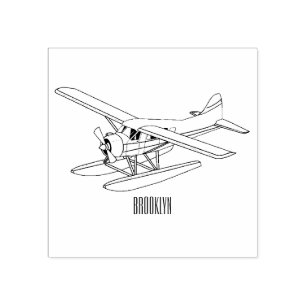 Sello De Caucho Ilustracion personalizado de hidroavión