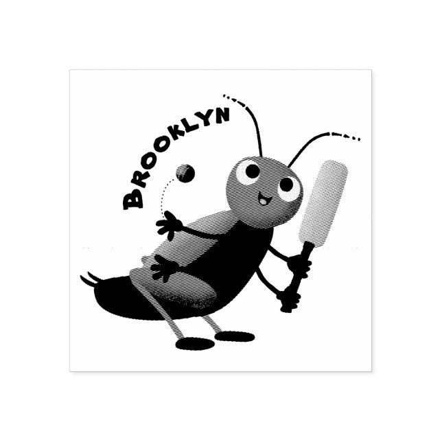 Sello De Caucho Ilustracion personalizado de insectos de cricket v (Impresión)