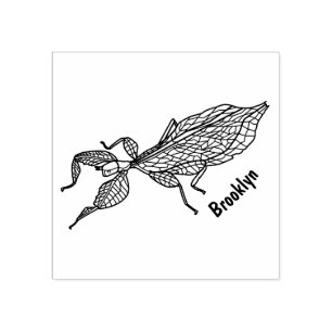 Sello De Caucho Ilustracion personalizado de insectos de hoja verd