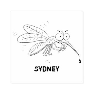 Sello De Caucho Ilustracion personalizado de insectos de mosquitos