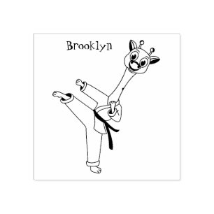 Sello De Caucho Ilustracion personalizado de Kung Fu giraffe