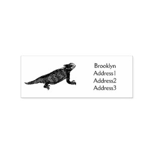 Sello De Caucho Ilustracion personalizado de lagarto de cuerno de