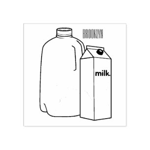 Sello De Caucho Ilustracion personalizado de leche