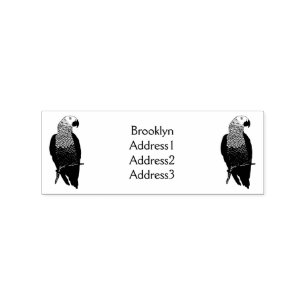 Sello De Caucho Ilustracion personalizado de loro gris africano