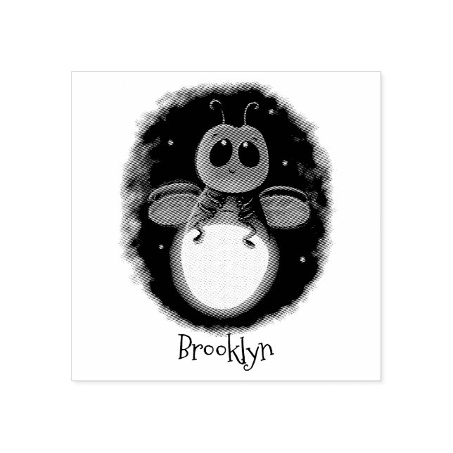 Sello De Caucho Ilustracion personalizado de luciérnaga de bichos  (Impresión)