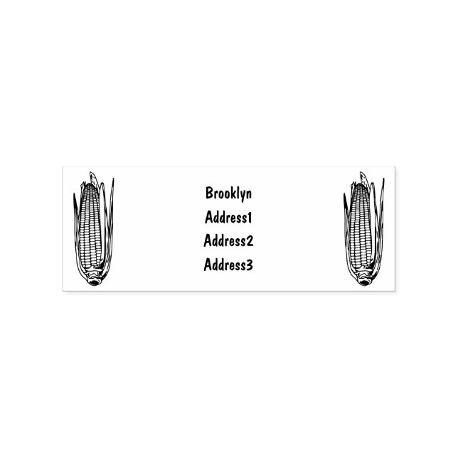 Sello De Caucho Ilustracion personalizado de maíz (Impresión)