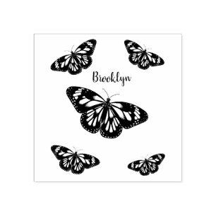 Sello De Caucho Ilustracion personalizado de mariposa monarca