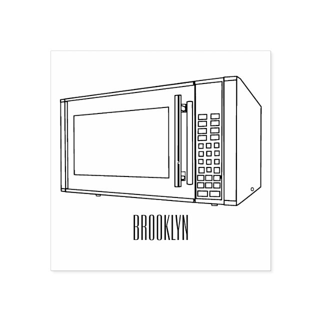 Sello De Caucho Ilustracion personalizado de microondas (Impresión)