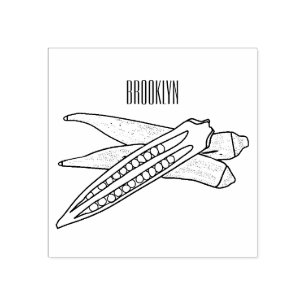 Sello De Caucho Ilustracion personalizado de Okra
