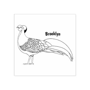 Sello De Caucho Ilustracion personalizado de pájaro faisán