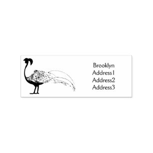 Sello De Caucho Ilustracion personalizado de pájaro faisán