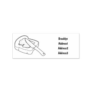 Sello De Caucho Ilustracion personalizado de pan y mermelada