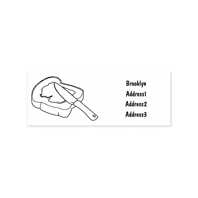 Sello De Caucho Ilustracion personalizado de pan y mermelada (Impresión)