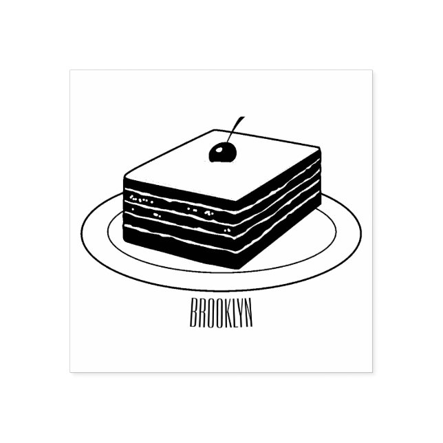 Sello De Caucho Ilustracion personalizado de pastel de arcoiris (Impresión)