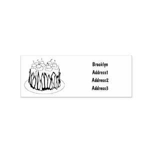Sello De Caucho Ilustracion personalizado de pasteles de la Selva