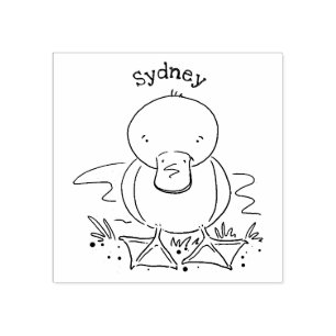 Sello De Caucho Ilustracion personalizado de pato amarillo