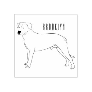 Sello De Caucho Ilustracion personalizado de perro argentino Dogo