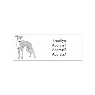Sello De Caucho Ilustracion personalizado de perro de Greyhound
