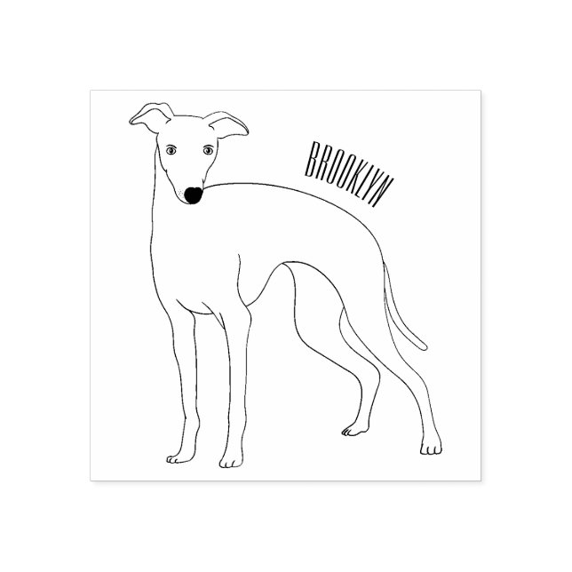 Sello De Caucho Ilustracion personalizado de perro de Greyhound (Impresión)