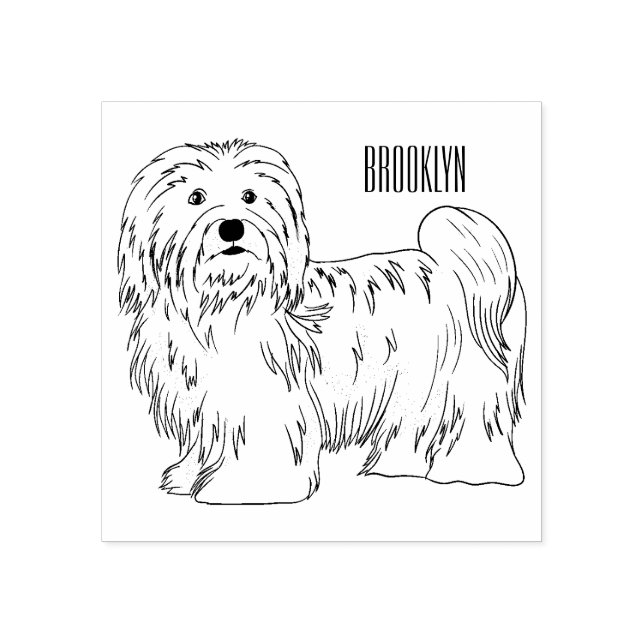 Sello De Caucho Ilustracion personalizado de perro de La Habana (Impresión)
