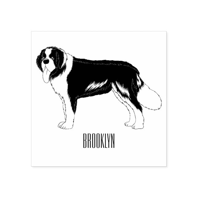 Sello De Caucho Ilustracion personalizado de perro de montaña de B (Impresión)