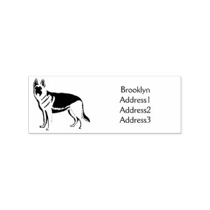 Sello De Caucho Ilustracion personalizado de perro pastor alemán