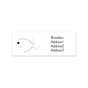 Sello De Caucho Ilustracion personalizado de pescado tango amarill