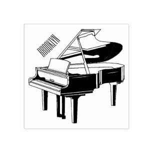 Sello De Caucho Ilustracion personalizado de piano
