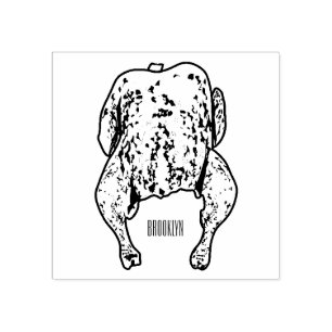 Sello De Caucho Ilustracion personalizado de pollo asado