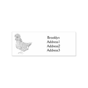 Sello De Caucho Ilustracion personalizado de pollo polaco Chamois