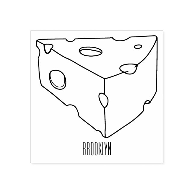 Sello De Caucho Ilustracion personalizado de queso (Impresión)