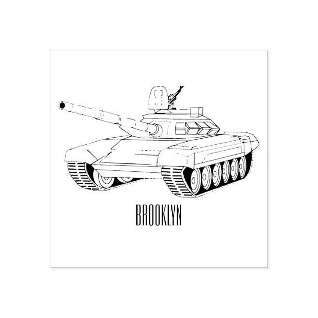 Sello De Caucho Ilustracion personalizado de tanques (Impresión)