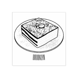 Sello De Caucho Ilustracion personalizado de tarta de Tiramisu