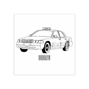 Sello De Caucho Ilustracion personalizado de taxi