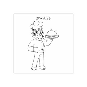 Sello De Caucho Ilustracion personalizado de tigre gracioso