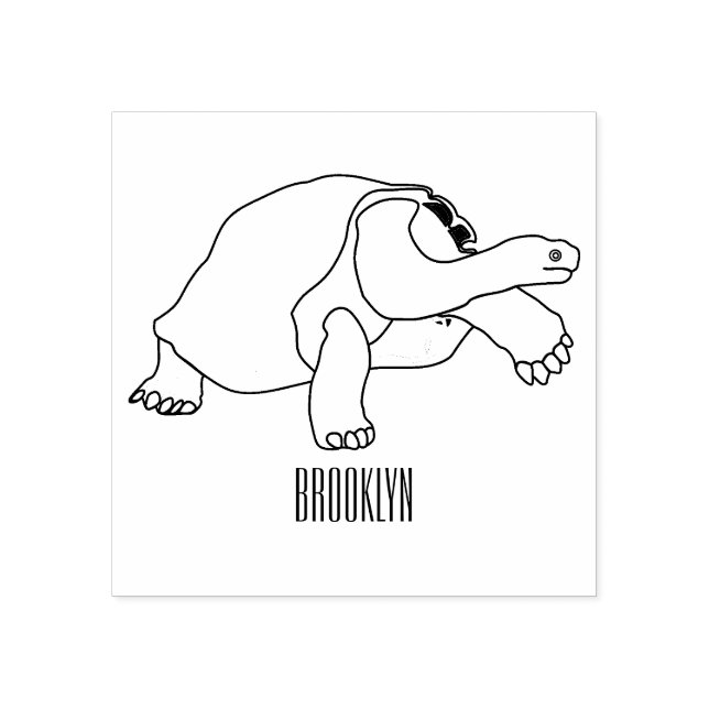 Sello De Caucho Ilustracion personalizado de tortugas de Galápagos (Impresión)