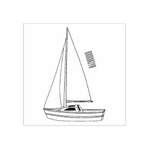 Sello De Caucho Ilustracion personalizado de velero